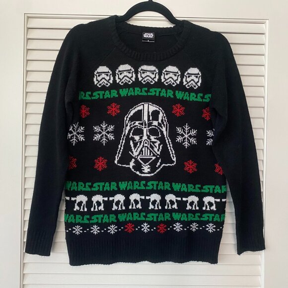 Star Wars Darth Vader Ugly Christmas Sweater, Black, Size S - Picture 1 of 7
